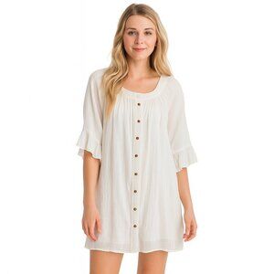 Naif White Dress M Lined Flowy Ethereal Sleeveless Midi Summer Boho Minimalist